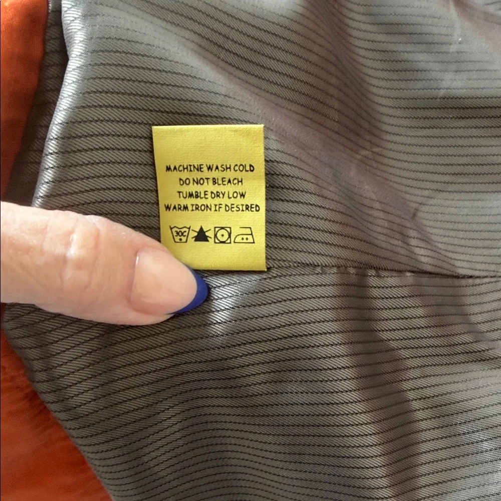 Chic Orange Double-Breasted Trench Coat - Picture 6 of 7